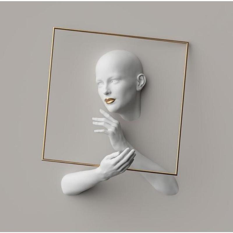 Woman Sculpture Poster Prints Woman Power Figure Statue Canvas Painting Wall Art Pictures for Living Room Home Decor Cuadros