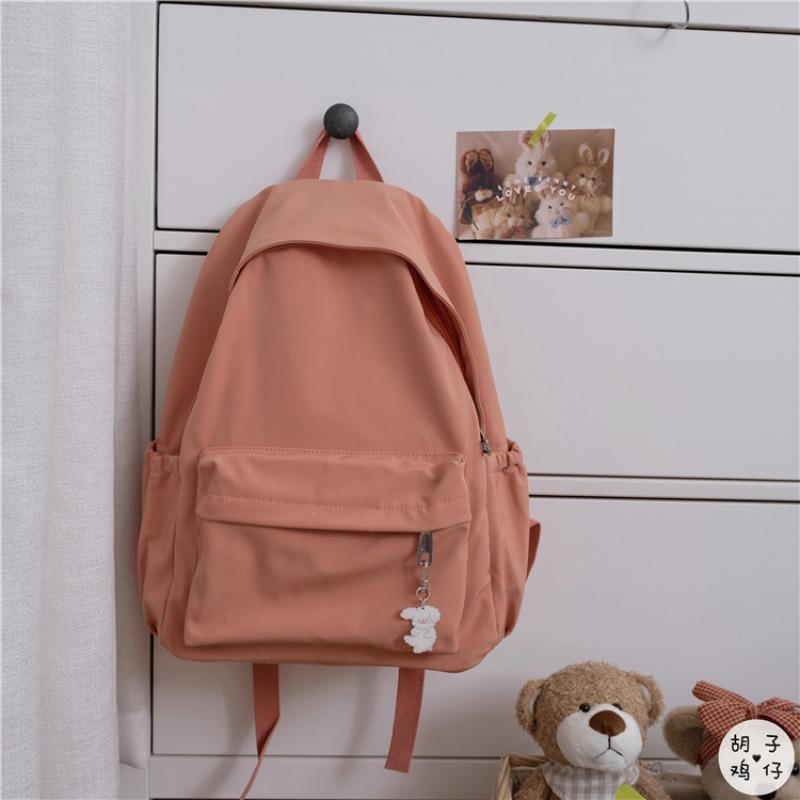 

Wind solid color schoolbag female Harajuku ulzzang college student backpack high school large capacity backpack