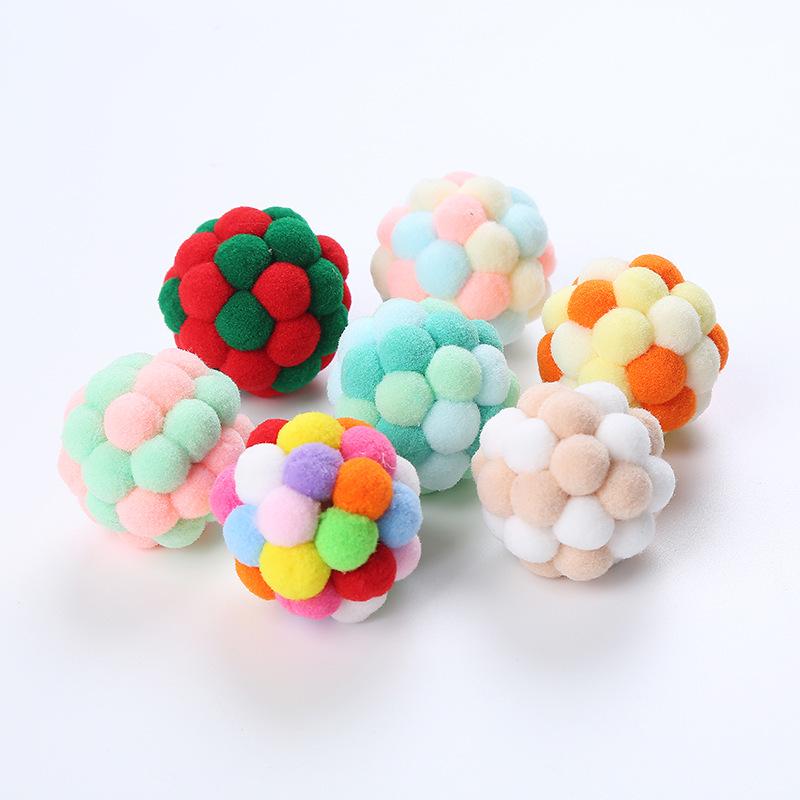 Handmade Colorful Bell Ball: Interactive Plush Chase Toy for Cats