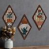 3 stk Boho Minimalistisk Veggkunst Geometriske Planter Utkuttet Vegghengende Dekorasjon Gårdshus Abstrakt Bohemsk Treplakat for Stue Soverom Inngangsparti