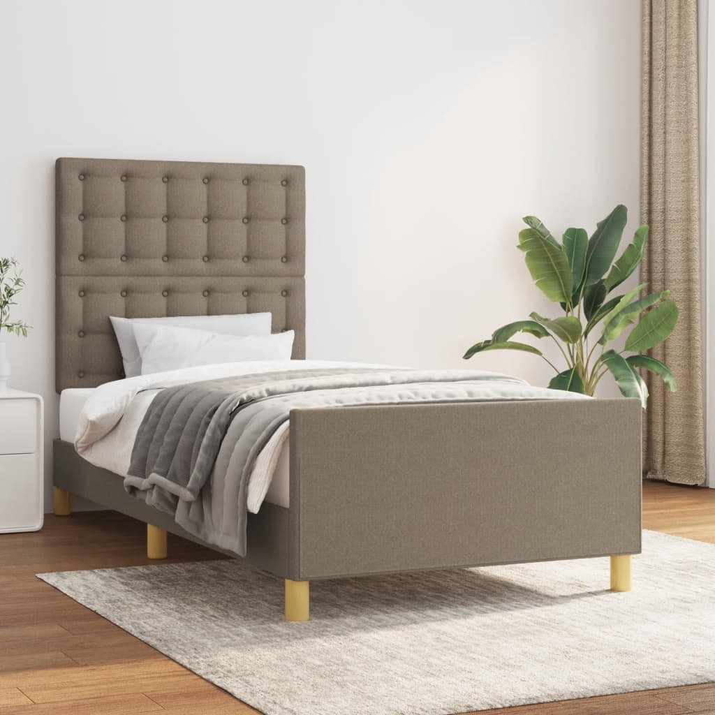 Vidaxl Rama Łóżka Bez Materaca, Taupe, 100X200 Cm, Obita Tkaniną