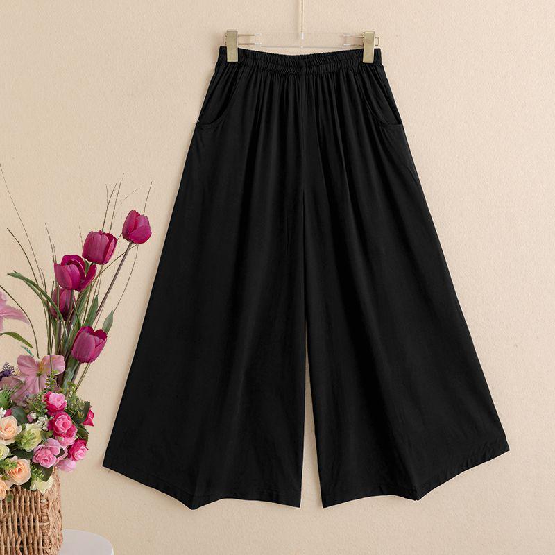 High-Waisted Ethnic Style Wide-Leg Culottes for Women XL 40-55 kg