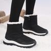 New Women's Short Zipper Fleece Boots Thickened Warm Snow Boots Fleece High Top Cotton Shoes Cold-proof and Non-slip Boots