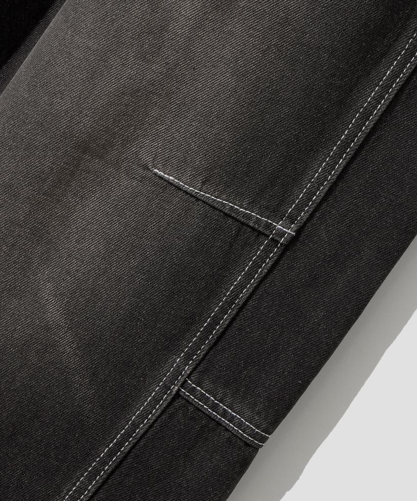 Age O.D. Curved Wash Cut-Out Wide Denim Pants [Dust Black]