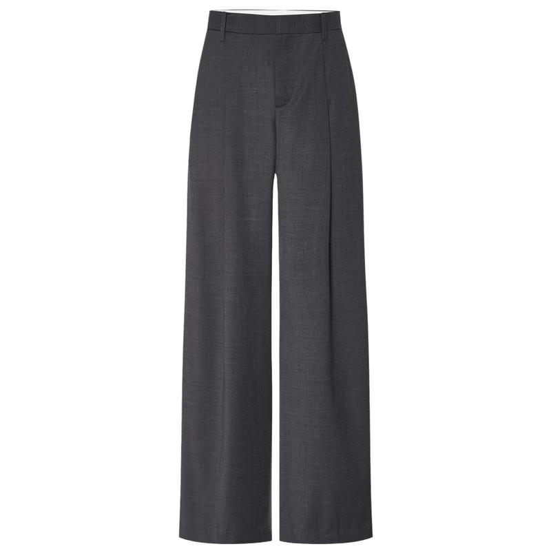 MO&Co. Women's Merino Wool Wide-Leg High-Waist Pants