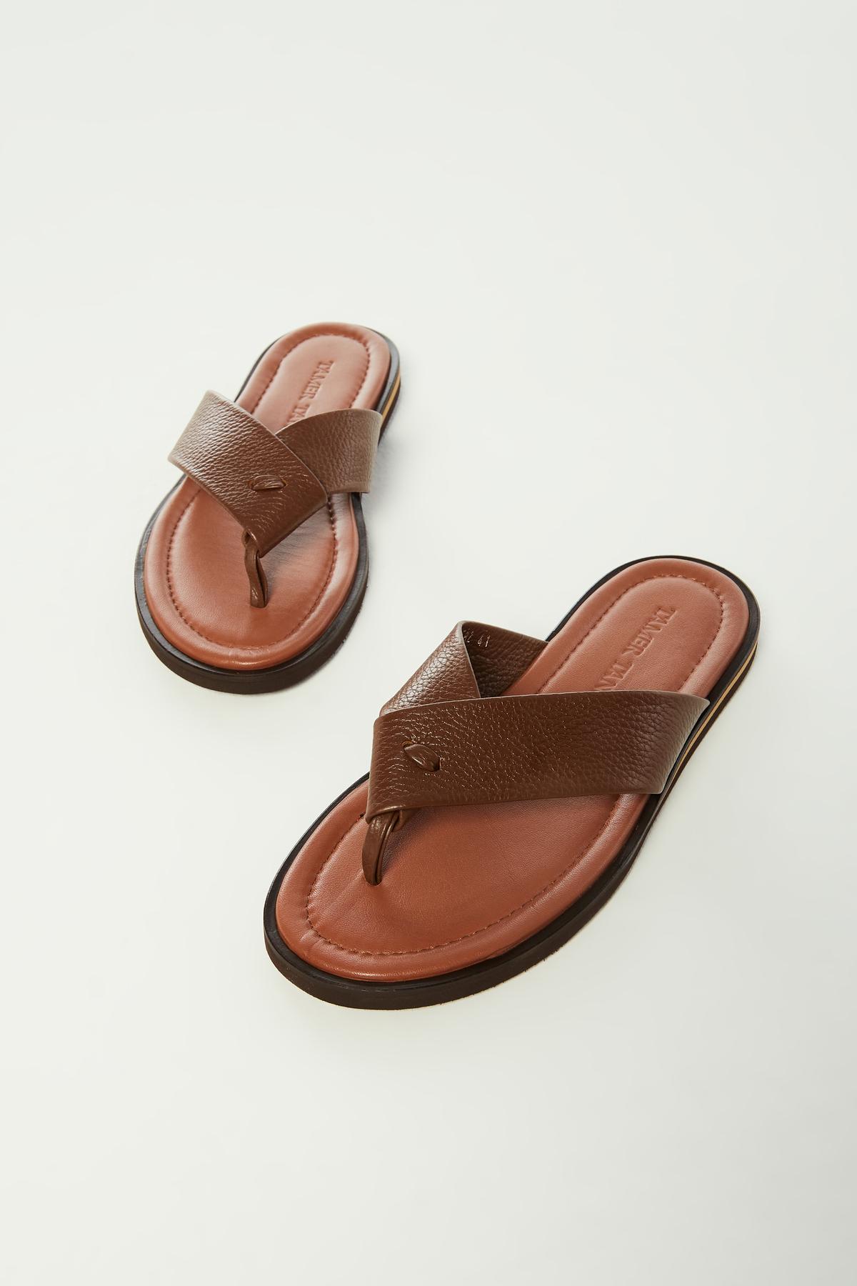 

Men s Genuine Leather Flip Flops 40