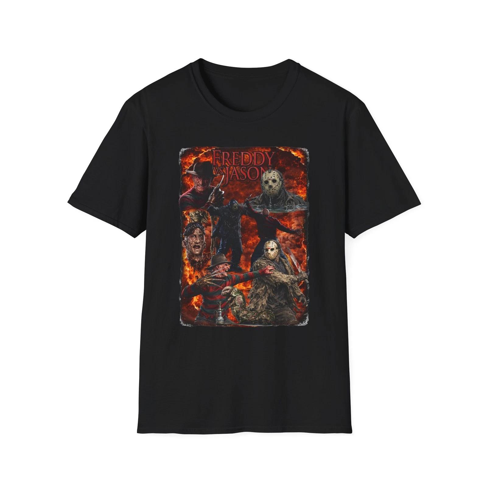Freddy vs Jason  Collage T-Shirt | Vintage Slasher Poster Style XXXL