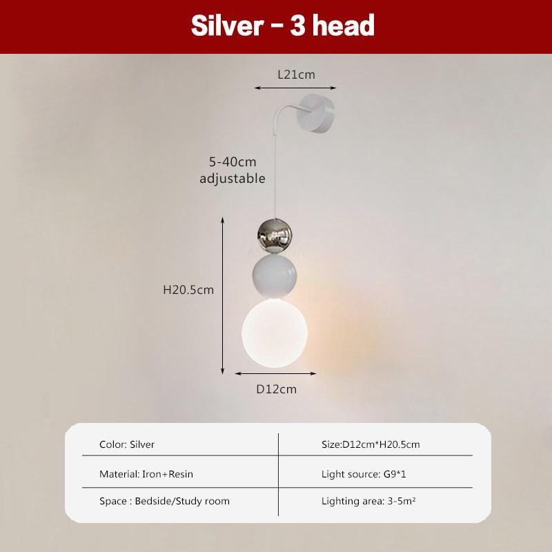 Nordic LED Wall Lamp Macaron Resin 2/3 Heads Lighting Fixtures Bedroom Living Room Study Room Indoor Decorative Luminaire Lustre