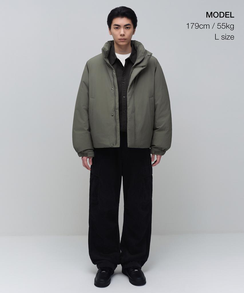 Musinsa Standard Daily Puffer Minimal Short Padded Jacket [Dusty Khaki]