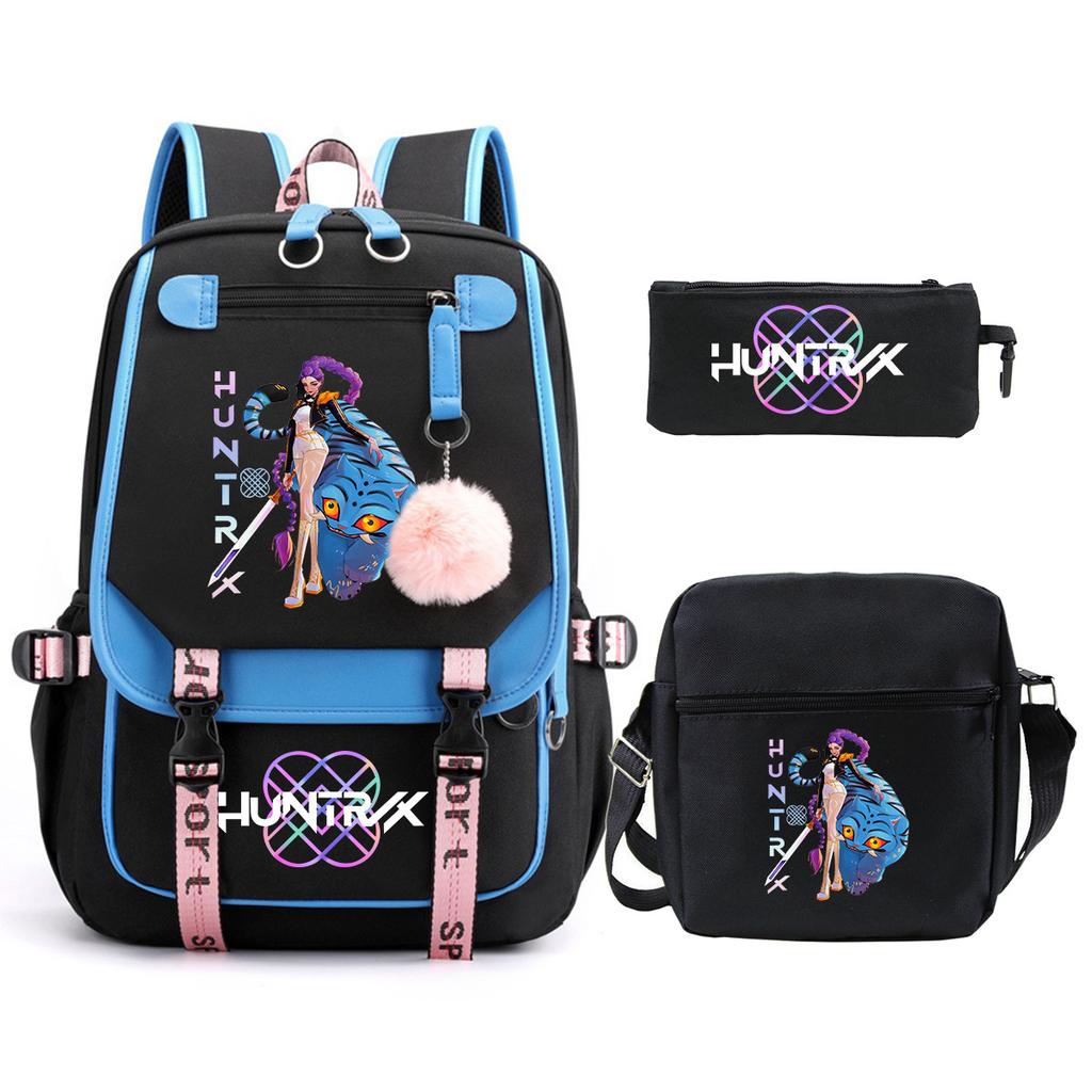 KPop Demon Hunters Korean version of student school bag children's backpack pencil bag set
