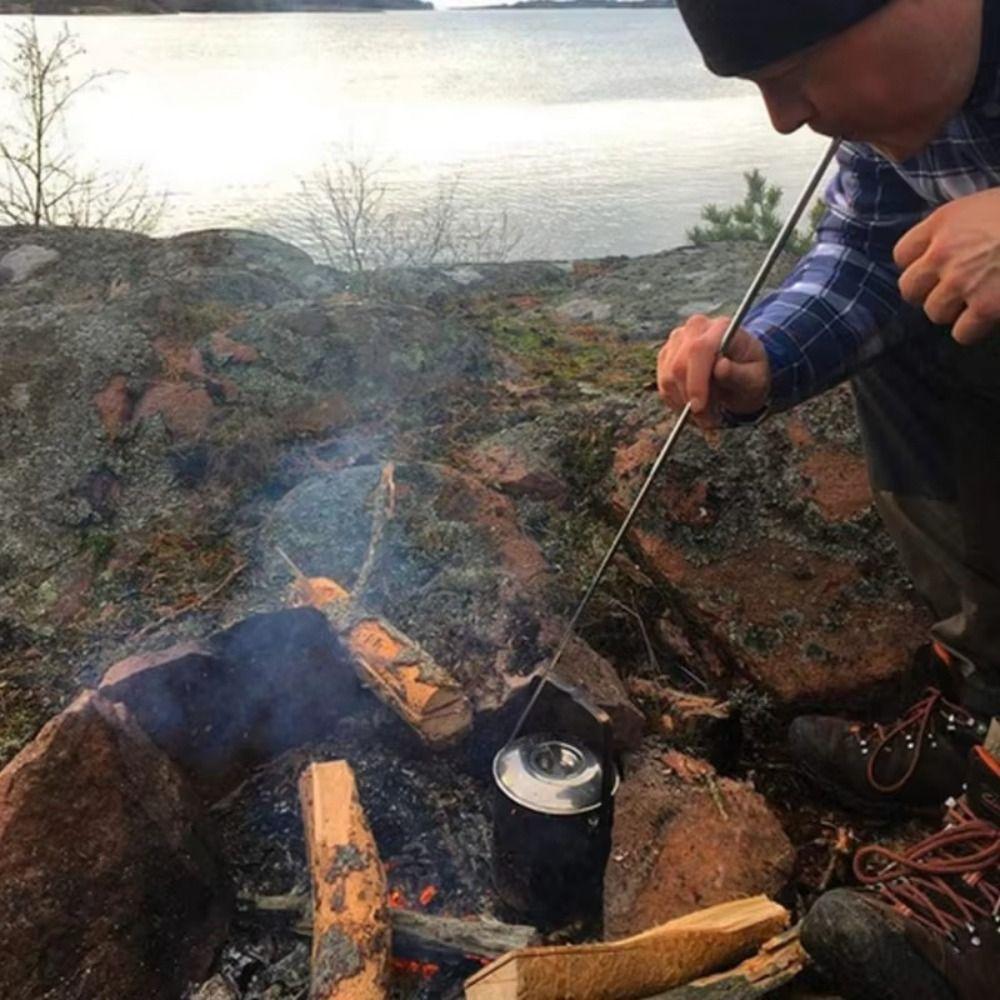 Stainless Steel Fire Blowing Tube Windproof Fire-making Tool Practical Pocket Bellow  Picnic