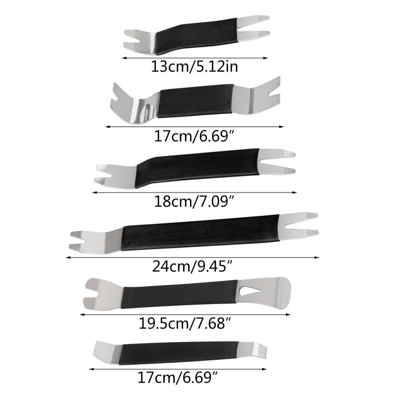 6pcs Kit Trim Door Clip Panel Dash Dashboard Audio Radio Interior Repair Removal Metal Car Removal Pry Disassembly Tool