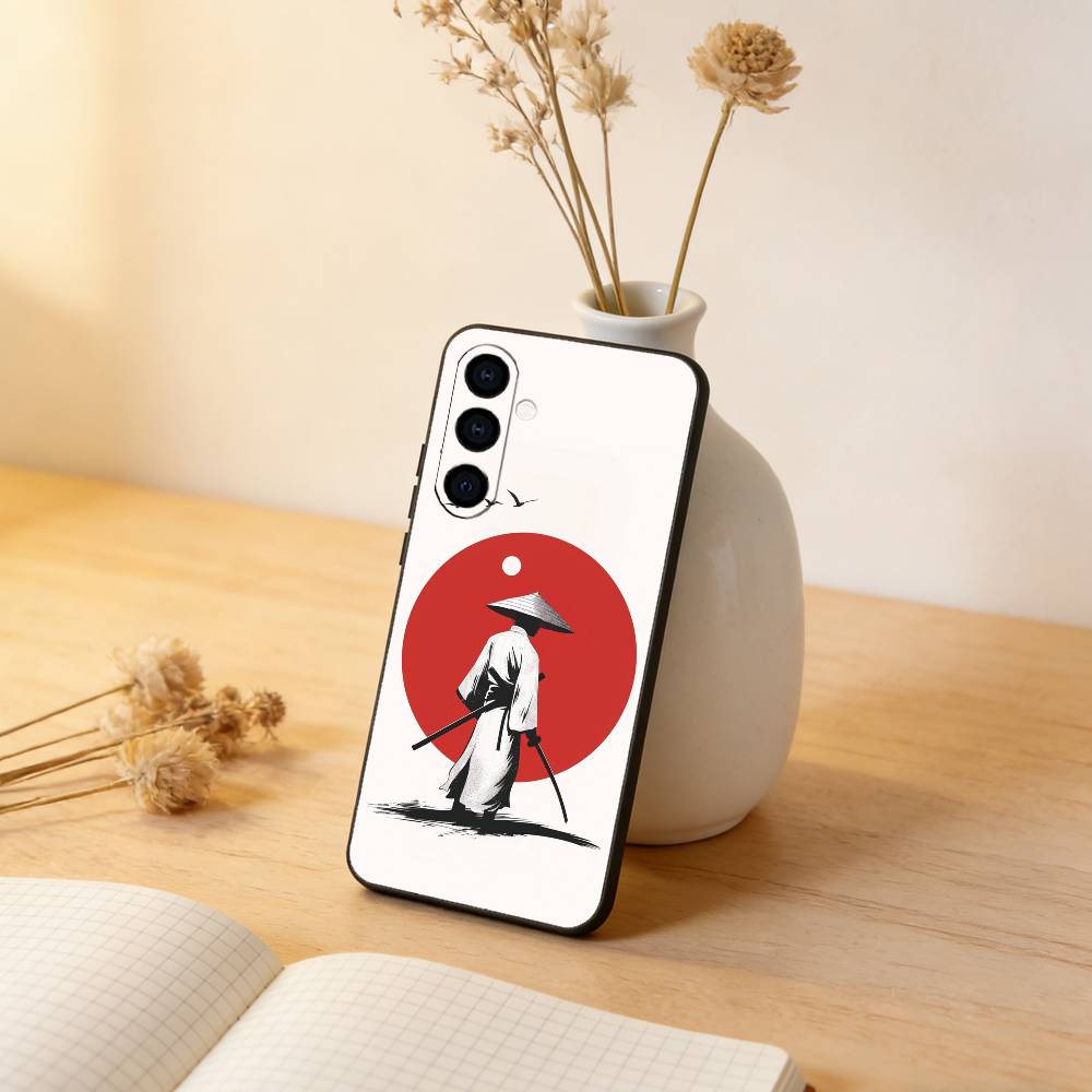 Japanese Bushido Samurai Phone Case Black Silicone Soft For Samsung Galaxy A73,A72,A71,A70,A53,A52,A51