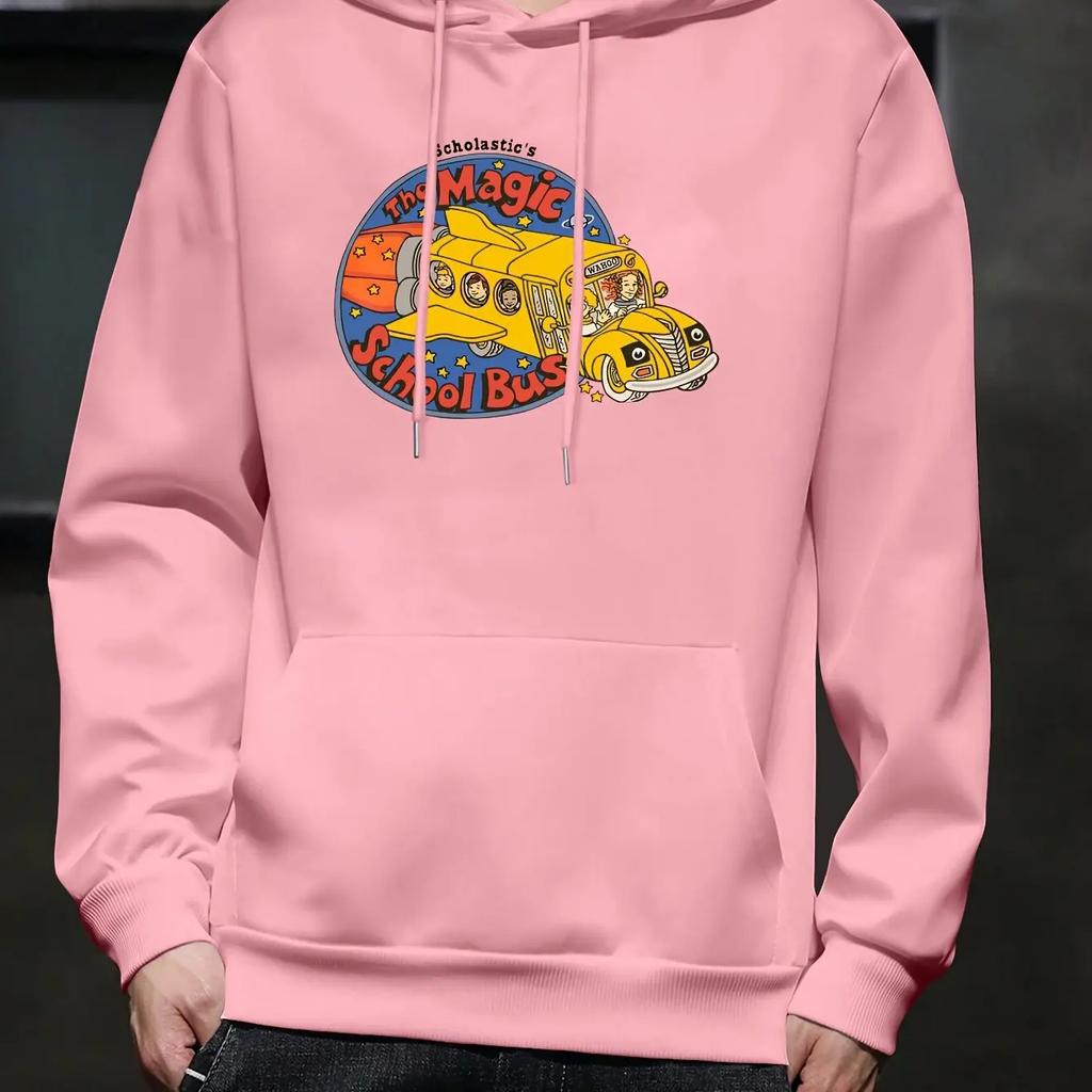 2025 Men's New Trend Hooded Sweatshirt, Casual Daily Drawstring Hooded Sport Shirt with Print on Front and Back, Front Kangaroo