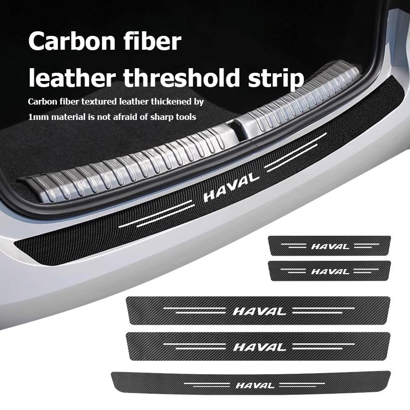 Carbon Fiber Car Threshold Strip Protective Cover Anti-Collision For Haval H6 F7 H9 H2 Jolion F7X F7H H5 H7 H2S H8 H3 H4 H1 F5