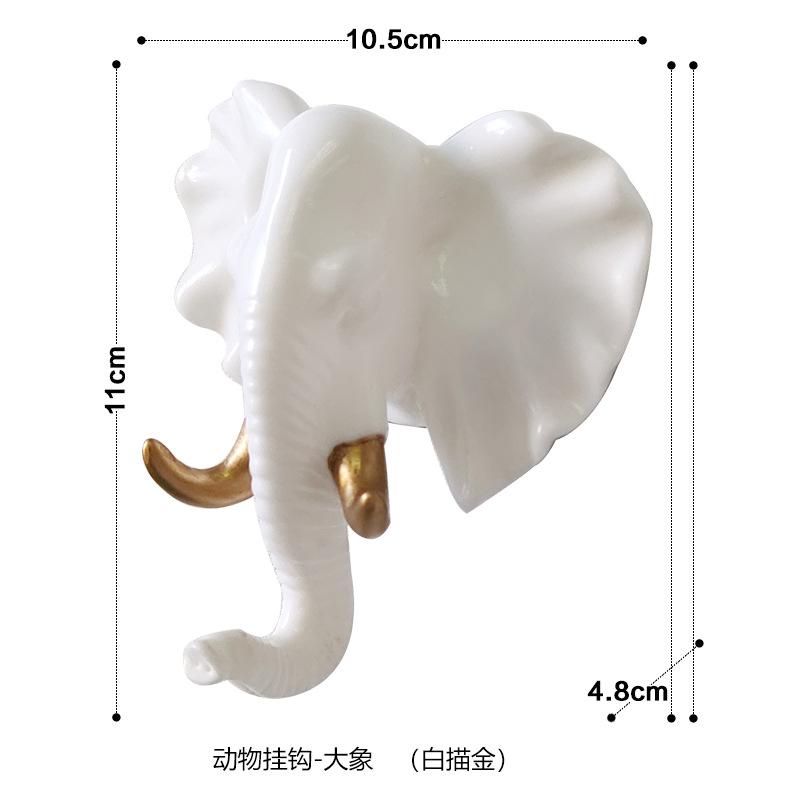 Wall Mounted Animal Head Rack Coat Cap Wall Hanger Horse Giraffe Elk Elephant Hook Decorative Room Decor Bathroom Accessory