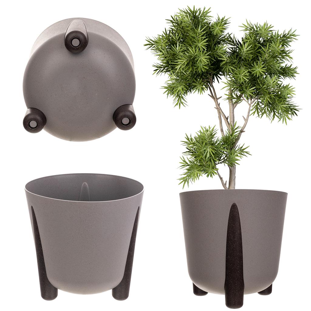 KADAX Flowerpot Flower Pot Leg Cover + Insert Flowerpot 18cm Gray