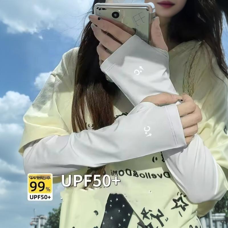 Sunscreen Cooling Ice Silk Arm Sleeves Summer Thin Sunshade Arm Sleeves Sports Cycling Driving Running Arm Cover