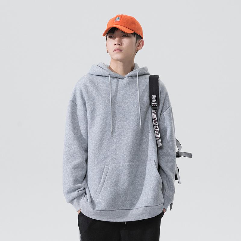 Unisex Oversized Solid Color Hooded Sweatshirt - Long Sleeve Pullover with Pocket