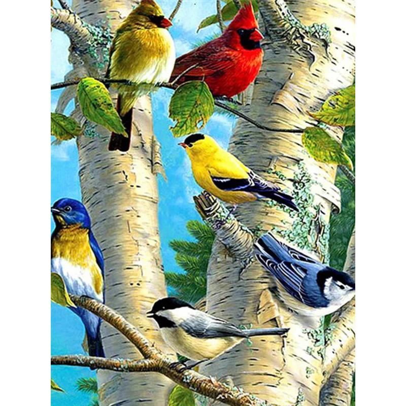 DIY Diamond Painting Birds On The BranchCross Stitch Kit Mosaic Art Diamond Painting Full Circle/Square Diamond Home Decoration