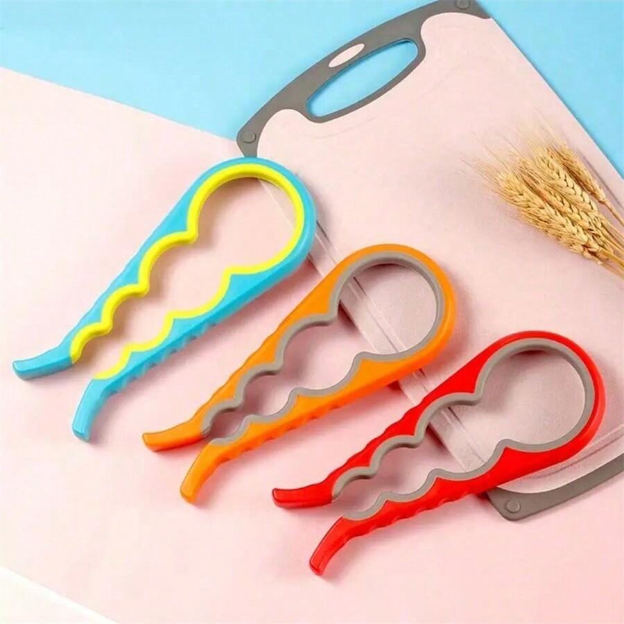 1 Pc 4-In-1 Jar Opener & Can Opener, Easy To Use For Weak Hands And Elderly - Kitchen Gadget, Convenient For Opening Jars, Cans, Bottles