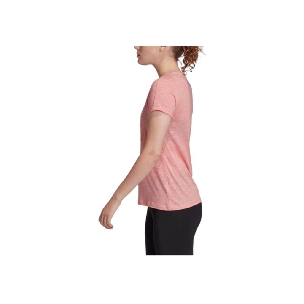 Adidas Comfortable Versatile Round Neck Short Sleeve T-Shirt Women Tops Pink FL4196