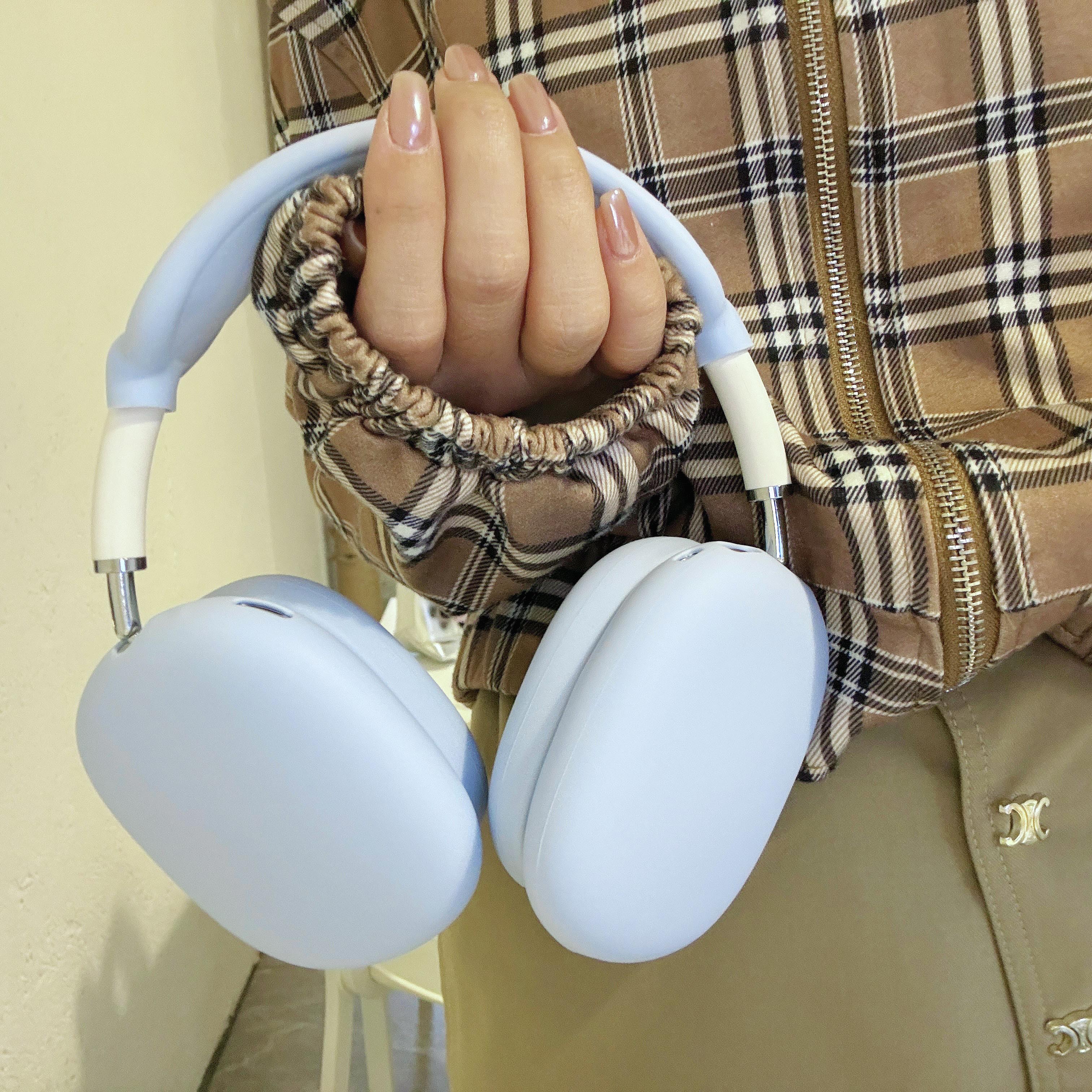 

Для 2 шт./компл. силиконовый мягкий чехол для беспроводных наушников AirPods Max, модный чехол, защитный рукав, одноцветный протектор for Airpods Max небесно-голубой