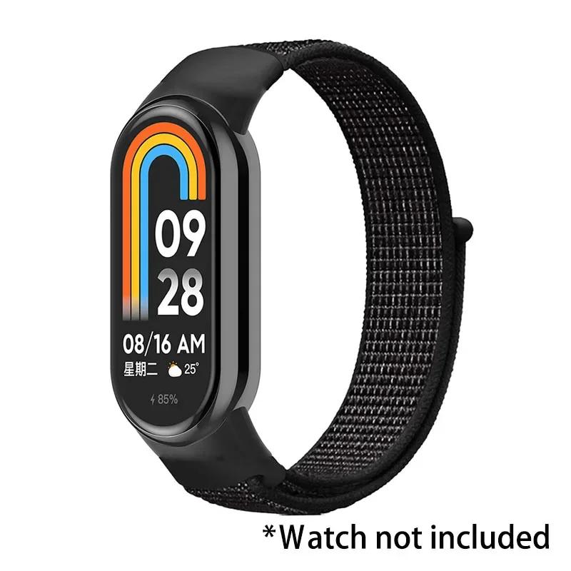 Nylon Loop Strap for Xiaomi Mi Band 9 8 7 6 5 4 3 Breathable Wristband Smartwatch Bracelet Sports Pulsera Watchband Miband 9 NFC