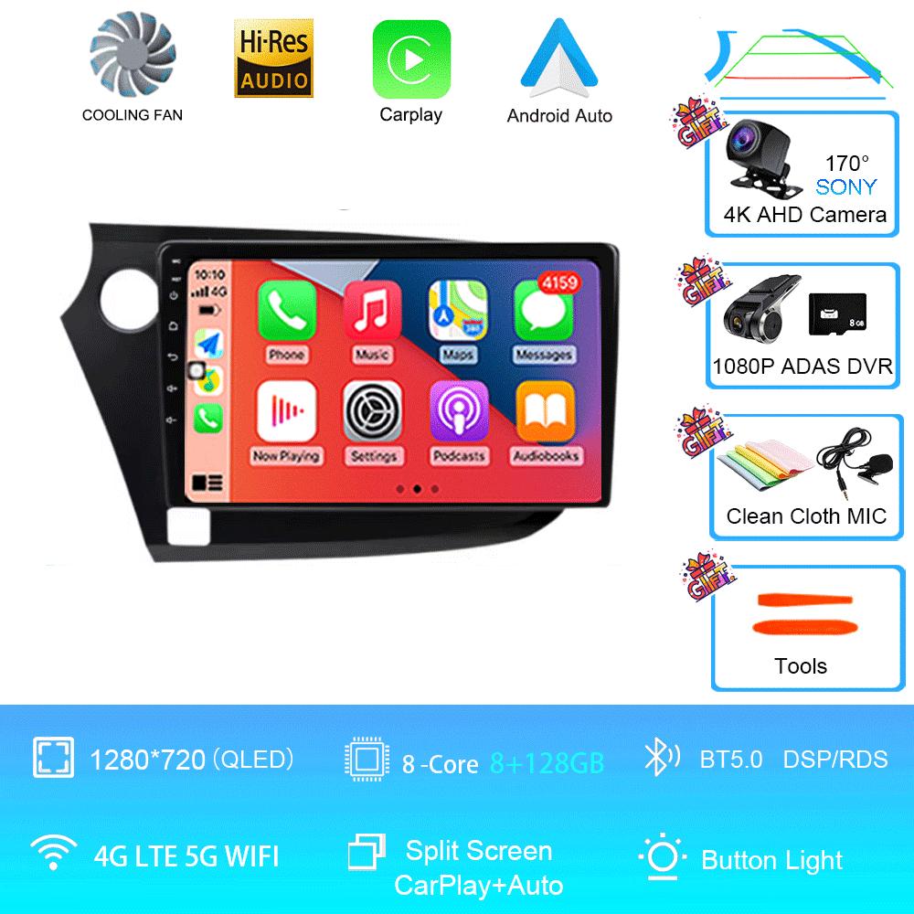 9" Android 14 For HONDA INSIGHT 2009 - 2014 Navigation GPS Carplay Multimedia Player Car Radio Auto Stereo 2din DVD 360 Camera