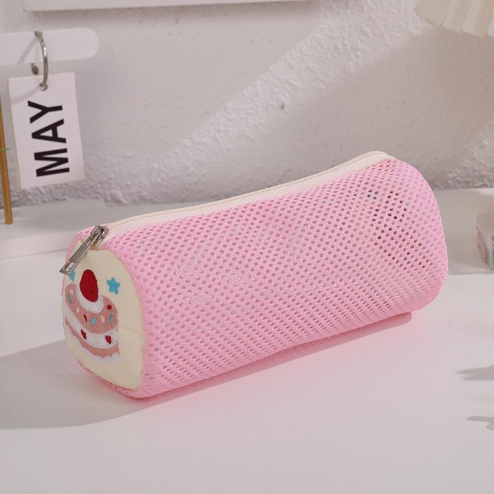 Cake Embroidery Pen Bag Cylinder Pencil Pouch Korean Style Stationery Pouch School Supplies