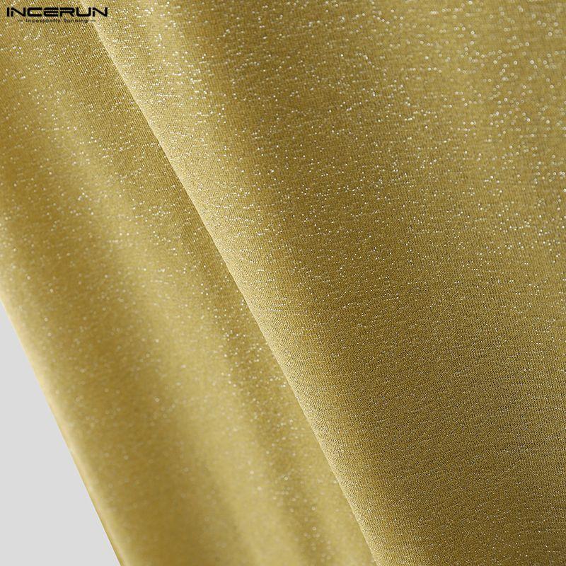 INCERUN Canottiere Estive da Uomo Senza Maniche Glitter Casual Vestibilità Aderente