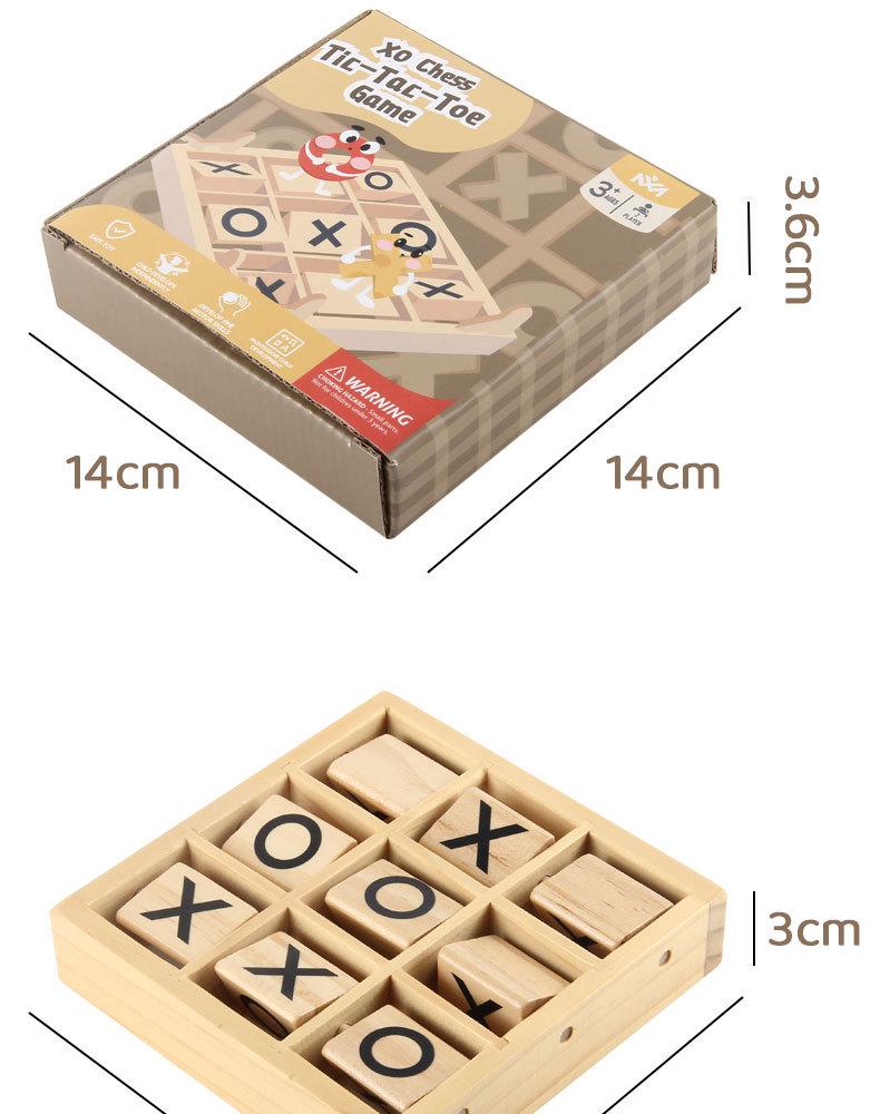 Wooden Tic-Tac-Toe Educational Toy for Kids - Interactive Three-in-a-Row Board Game & Building Blocks