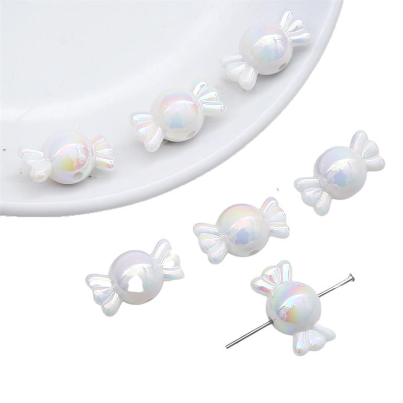200Pcs Acrylic Beads Charms Solid Color Gradient Coated Beads For Bracelet Necklace Jewelry Making