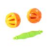 2PCS Parrot Toy Rattle Bite Resistant Bird Bite Toy Parrot Chewing Toy Double-head Bell Ball Toy Parrot Bite Toy