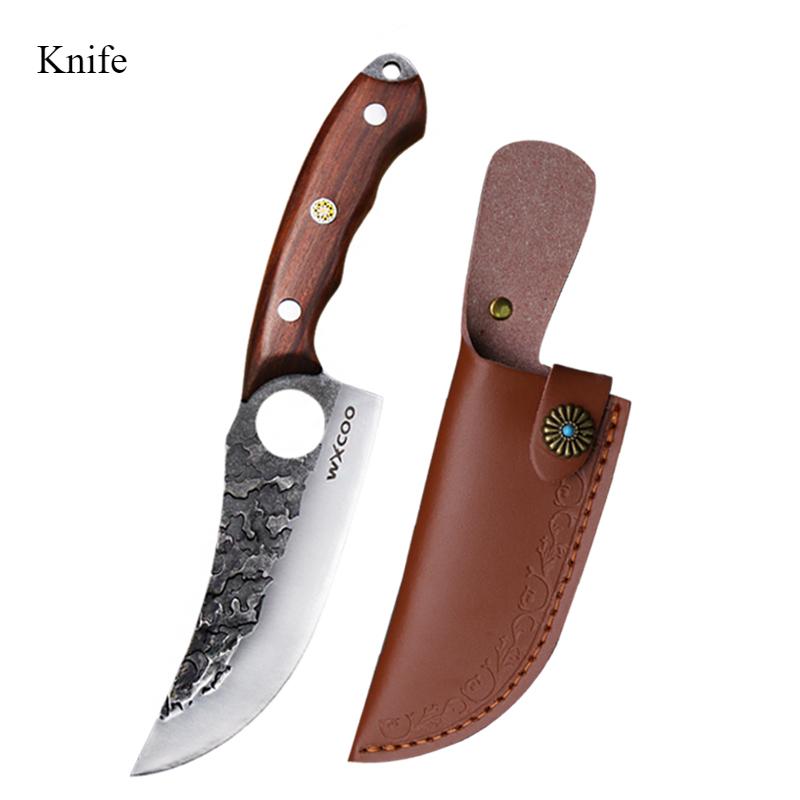 Hammer Pattern Forging Slaughtering Boning Scimitar To Cut Meat To Kill Fish, Pig and Sheep To Peel Multi-purpose Knife Sharp Cutting Knife 3 Pieces
