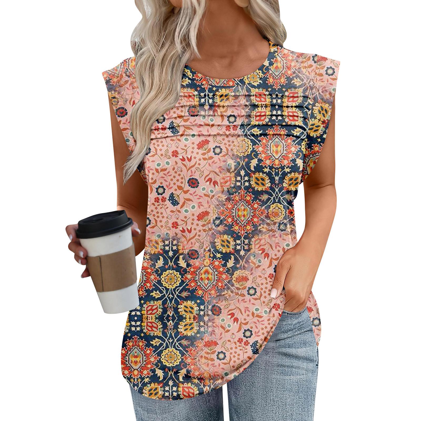 

Женская майка-топ, летняя, нарядная, повседневная, свободного кроя, плиссированные рубашки, футболки с короткими рукавами XXL розовый