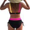 Women's High-Waisted Casual Versatile Color-Blocked Two-Piece Swimsuit