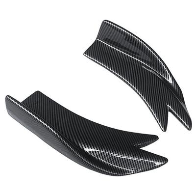 2pcs Universal Carbon Fiber Look Car Rear Bumper Spoiler Canards Fins Anti-crash Diffuser Lip Wrap Angle Splitter Protector Guard Kits