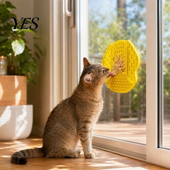 Anti-choke Pet Feeding Mat Slow Food with Strong Suction Cup, Puppy Head Design Grade Silicone Mat, Dog Eating Bowl Accessory for Prevent Choking
