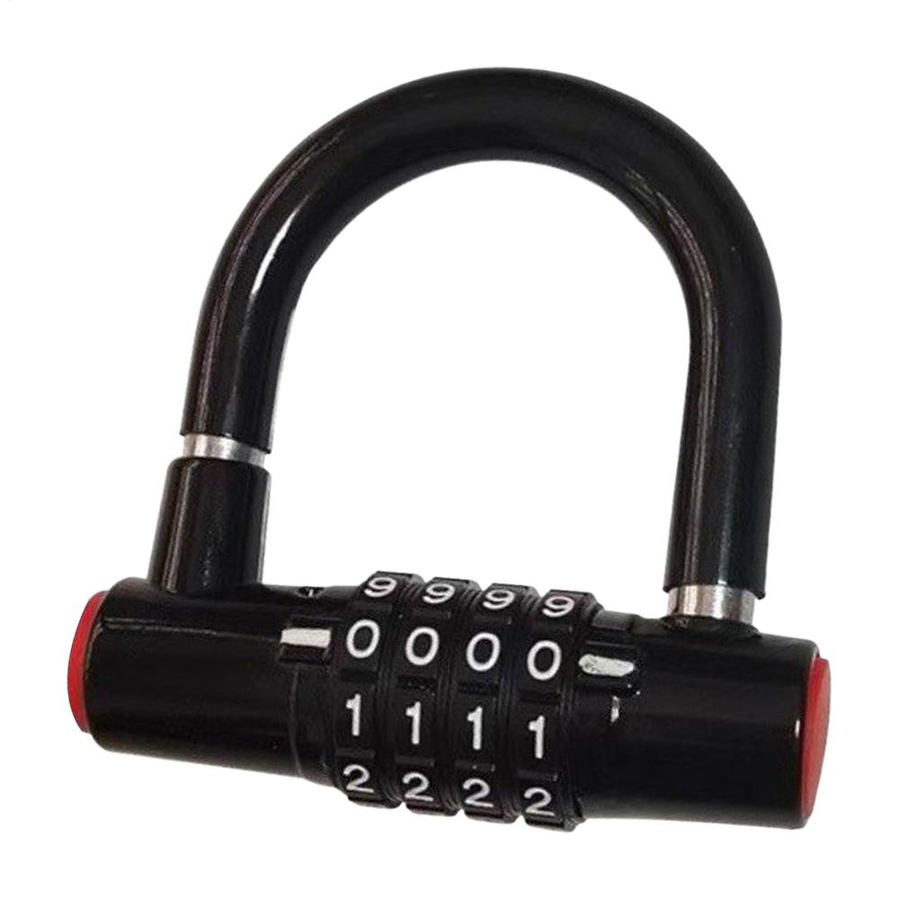 

Password Lock Number Combination Lock Waterproof Padlock Anti-Theft Bike Wheel Locker For Scooters Motorcycle Garage Travel чёрный
