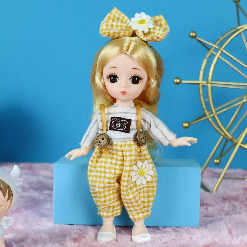 17CM mini pohyblivá 13kloubová panenka Dívčí hračka 3D Big Eyes BJD Princess Kompletní oblečení Kolekce šatů Dětská panenka Dárek