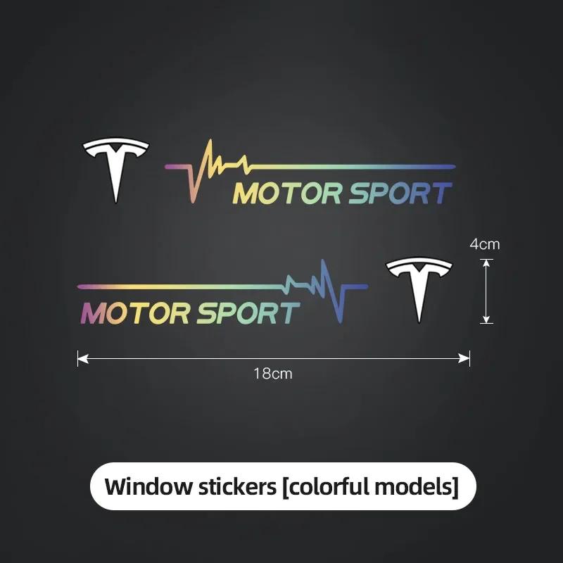 

Car Sticker 2025 New Tesla 2Pcs PVC Car Window Sticker Vehicle Waterproof Decoration Decals For Tesla Model 3 Model S X Y Cybert