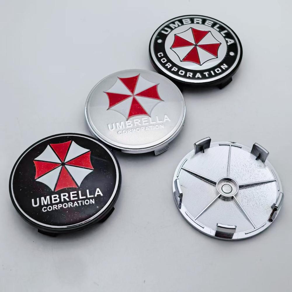 AAXI1 4pcs Umbrella Logo Emblem Car Wheel Center Caps OD 68MM Clips 63MM Wheels Hub Cap Rim Hubcaps Dust Cover Relpace Car Accessories