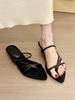 Ancient feeling two wear! Retro suede pointed toe with wedge heel sandals women's summer open toe sandals