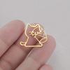 My Shape 5pcs Cat Charms Cute Animal Kitten Pendants DIY Necklace Earrings Keychains DIY Jewelry Making Stainless Steel Jewelry