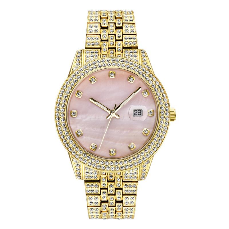 MISSFOX Watch, Fashion Hip Hop Diamond Watch Full Diamond Luminous Calendar Men s Quartz Watch