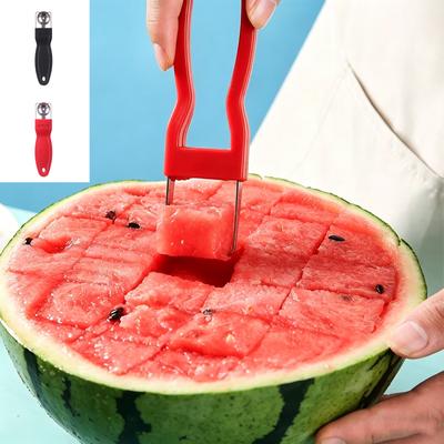 2 In 1 Watermelon Cutter and Melon Baller Fruit Scoop Tool with Stainless Steel Scoop and Ergonomic Handle for Kitchen Use