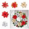 5pcs Shining Gold Powder Flower Fake Christmas Tree Decorations  Festival