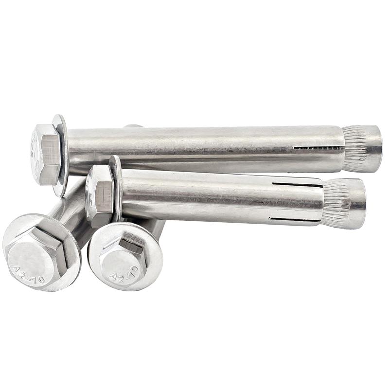 Stainless Steel Expansion Screw: Hexagonal Head with Internal Expansion (304/201), Sizes M6, M8, M10, M12.