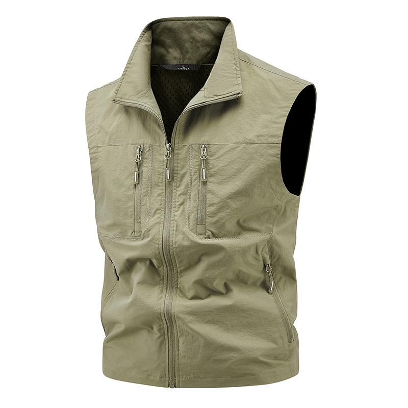 Mens Multi-pocket Vests Casual Man Breathable Mesh Vest Sleeveless Jackets Man Outwear Fishing Waistcoats Clothing